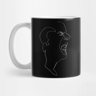 Continuous line drawing abstract face #1 graphic (white line) Mug